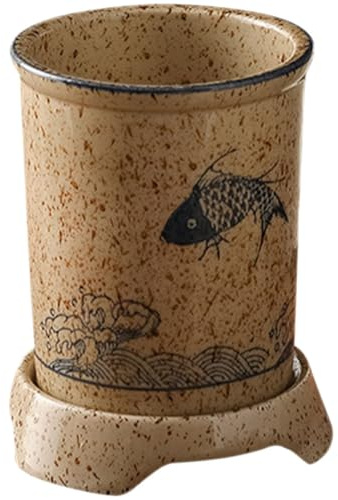 Generico Porta Bacchette in Ceramica Vintage Porta Posate e Scolaposate, Organizer Utensili da Cucina per Cucchiai e Accessori da Tavolo, Contenitore Robusto