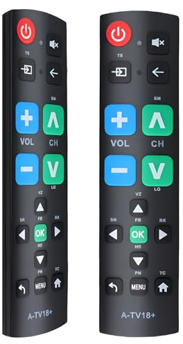Big Button TV Remote Control for Elderly, Universal Big Button TV Remote Control Compatible with Samsung LG Sony Hisense JVC, Large Buttons Easy Universal TV Remote for Sight Impaired 1PC