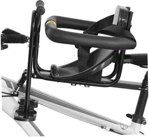 Grtheenumb Seggiolino Bici per Bambini, Seggiolino Bici per Bambini Montaggio Anteriore per con Cintura di Sicurezza, Schienale, Poggiapiedi e Maniglia per 2~5 Anni