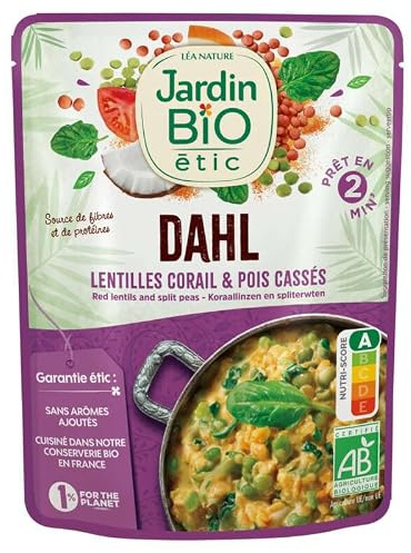 Jardin Biologique Dahl Lentilles Corail Et Pois Cassés 250 G
