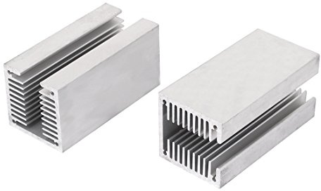 uxcell 40mm Aluminum Heatsink 80mmx40mmx40mm, 2Pcs Silver Tone U Type Aluminum Radiator Heatsink Cooler for Cooling Led Power Amplifier Modules