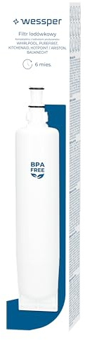 Wessper Filtro acqua compatibile con Whirlpool SBS200, 484000008726, SBS001, SBS002, 481281729632, Wpro USC009/1, USC009, 484000008552, Cartuccia Frigorifero Americano Side-by-Side