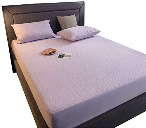 SSCYHT Ultra Soft 100% Baumwollgewebe Matratze-Abdeckung wasserdichte Matratzenschoner/Babybetten/atmungsaktiv,Lightpurple,135X200cm