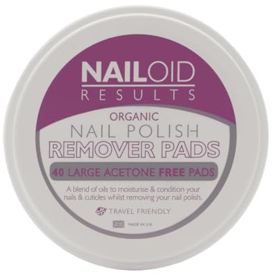 Nailoid Nail Polish REMOVER PADS | Acetone-Free Wipes with Nourishing Oils | Quick, Gentle, Effective & Moisturising Nail Varnish Removal | Travel-Friendly | Pack of 40