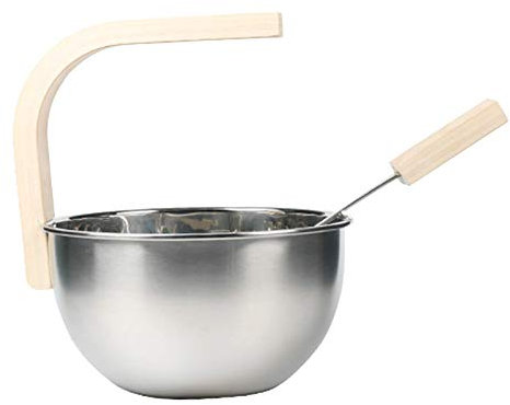 Tubayia Edelstahl Sauna Eimer mit Kelle, Saunaeimer Saunakelle Sauna Zubehör Set