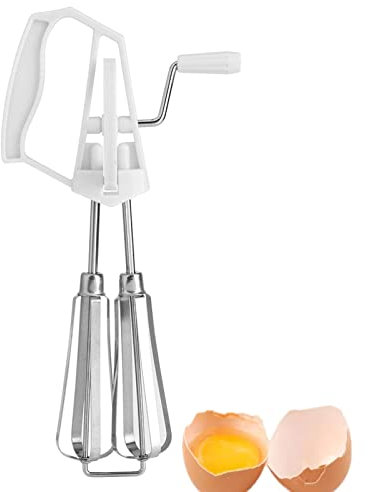 Sbattitore Uova In Acciaio Inox Classico A Manovella Stile Frusta Miscelatore Strumento Da Cucina Forniture Per La Cucina(bianco)