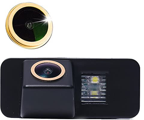 HD IP68 1280Pixels Fischaugenlinse Rückfahrkamera Farbkamera Einparkkamera Nachtsicht Rückfahrsystem Einparkhilfe Kompatibel mit F-o-r-d Focus/Mondeo MK4/C-Max/S-Max/Galaxy/Fiesta MK6/Kuga/EcoSport