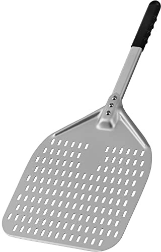 Vivo Technologies Perforierter Pizzaschieber aus Aluminium, 30,5 cm, perforierter Pizzaschieber mit langem Griff, Antihaft-Pizzaschaufel für professionelles Backen, Pizza, Brot