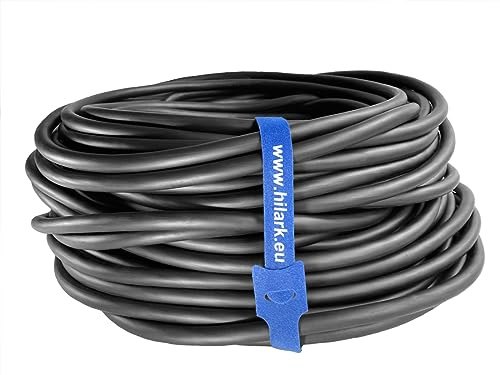 Hilark Schwarz Gummileitung H07RN-F 4x1,5 mm² (4g1,5 mm2) Gummischlauchleitung Kabel Leitung Außenbereich 25 meter Schwarz