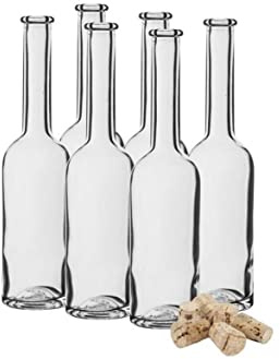 Agritrade AK 200 ml Glass Bottles with Cork 20cl Flask Bottles Clear Transparent Glass for Storing Liqueur Wine Syrup Fruit Juice Home Brewing Wine Making (12)