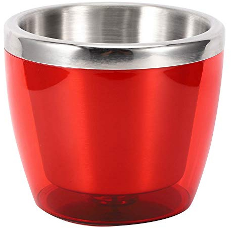 Cubo de Hielo de Acero Inoxidable, Bar Mini Cubo de Vino Cerveza Escalofriante Champán Bebida Tina Copa para el Hogar Cocina Bar Hotel Hielo Champán Cerveza Rojo