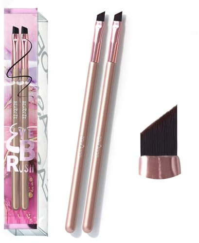 Angled Eyeliner Brush 2 Pieces Fine Angled Eyebrow Brush,Eye Liner Makeup Brush Fine Eyeshadow Brush, Smooth Liquid Eyeliner Brush Eyeshadow Brushes Eye Makeup Brushes