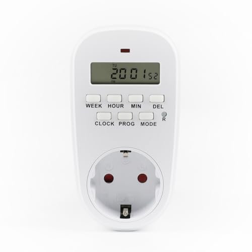 LEDKIA LIGHTING Temporizador Digital Programable con Enchufe Tipo F Schuko 16 A