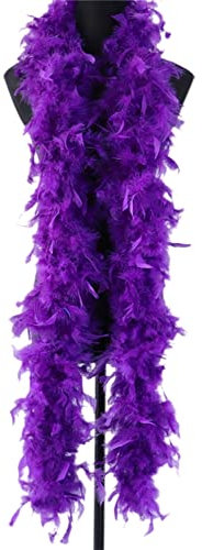Herbests Federboa für Weihnachtsbaum,2m Einfarbig Flauschige Federboa Weihnachten Band Boa Streifen Federschal Kostüm Girlande Stola 20er Jahre Karneval Verkleidungszubehör für Damen Mädchen,Lila