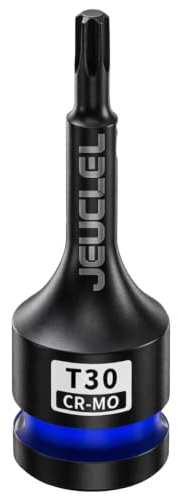 JEUCLEL Chiave a impatto Torx stella a 6 punti T30, presa Torx 1/2 pollice quadrata lunga 3 pollici, adattatore di cacciavite allungato in acciaio Cr-Mo.
