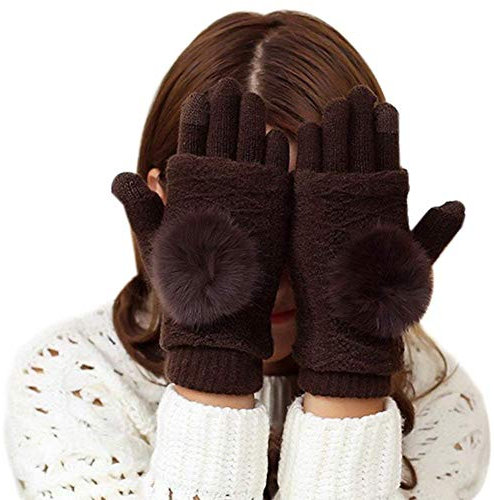 FLYIFE Unisex-Erwachsene Fäustlinge Winter Damen Handschuhe Warme Winterhandschuhe Schlichte Handschuhe Glamourös Sehr Warm Im Kalten Winter Von Khaki/Brown/M