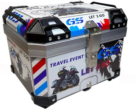 MYK Motorcycle Top Box Tail Trunk Luggage Case - Capacity 45Lts - Weather Resistant