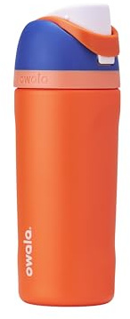 Owala Kids FreeSip Insulated Stainless Steel Water Bottle with Straw for Sports, Travel, and School BPA-Free Sports Water Bottle, 16 oz, Blue Citrus