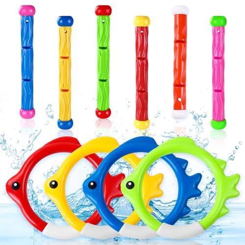 10PCS Pool Diving Swim Toys for Kids Summer Pool Swimming Party Favor Games