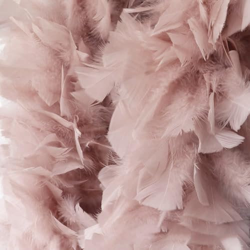Whakano Modischer Feder-Boa Unisex,Boa für Kostüm-Accessoire,Länge Circa 2 m,Kostüm und Bastelzubehör,Feder Schal für Hochzeit Karneval Halloween Cosplay Weihnachten,Bühnenshows,Kostüm Party,Rosa