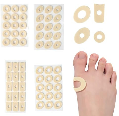 Cerotti Calli, 60 Pezzi Cuscini Di Mais In Morbida Schiuma Di Lattice Autoadesivi, Anti-Attrito, Cuscinetti Per Calli Per Dita Dei Piedi, Riducono Il Dolore Ai Piedi E Al Tallone(4 Stile)