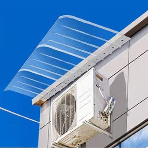 Tendalino Invisibile Policarbonato Montaggio in piano sotto grondaia Tettoia per Porta Tettoia Riparatore Protezione Pioggia Neve,Pensilina Copriporta Parapioggia Copertura (50 x 130 cm)