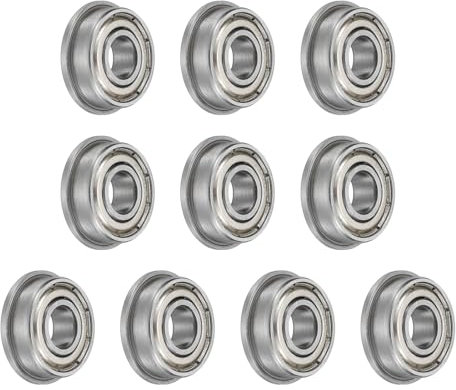 sourcing map F696ZZ Flansch-Kugellager, 6 x 15 x 5 mm, Chromstahl, doppelt geschirmt, Miniaturlager, Rillenkugellager, P6 (ABEC 3), 10 Stück