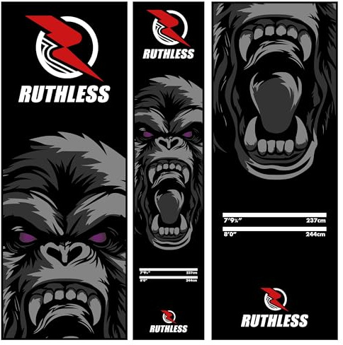 Ruthless Alfombrilla para Dardos | Alfombra Resistente Antideslizante Duradera para Suelo Negro (Gorila)