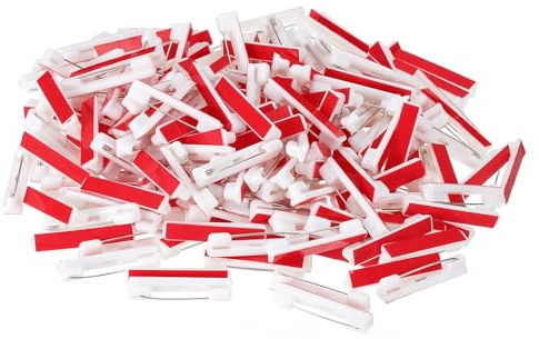 PATIKIL 200 Pcs Imperdibles De Seguridad, 36mm Imperdibles De Barra Autoadhesivos para Etiquetas De Nombre A Granel con Tiras Adhesivas Plano para Ropa Manualidades DIY, Blanco