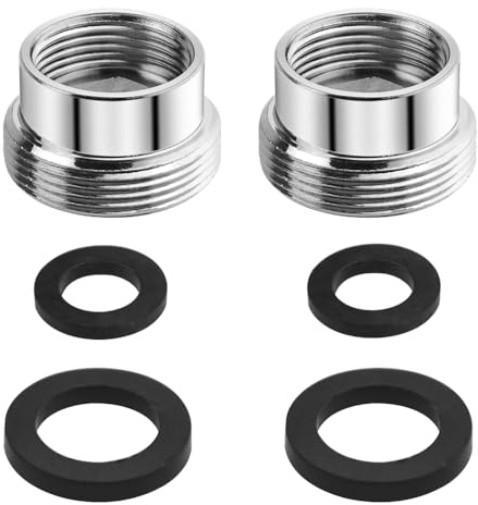 TOVOT 2PCS Faucet Adapters Tap Adapters M22 Faucet Aerators Adapters Kitchen Tap Adapters(Male 22mm to Female 16mm)