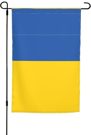 Bandiera dell'Ucraina Decorazione da giardino bandiera 30,5 x 45,7 cm, 100% fibra di poliestere, tessuto spesso, universale per tutte le stagioni