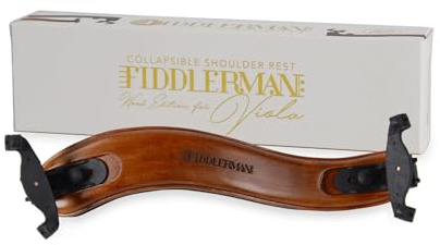 Fiddlerman Wood Viola Shoulder Rest for 15-16.5 Violas, Collapsible and Height-Adjustable Feet