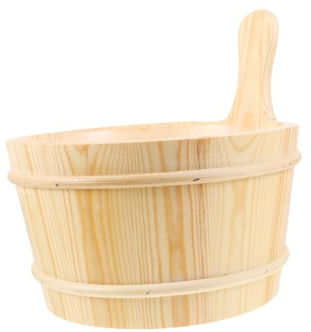 GAROZATION Wooden Barrel Sauna Bucket Spa Accessory Practical Wood Barrel Handle for Sauna Spa