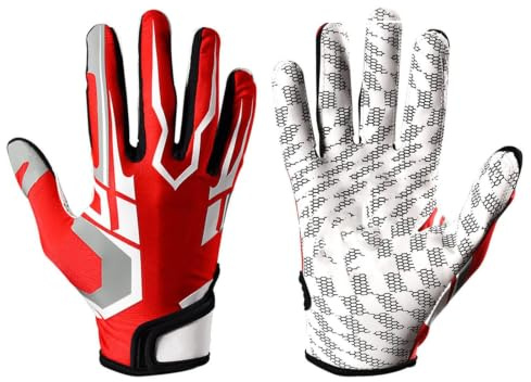 Baseball-Schlaghandschuhe, Sport-Receiver-Handschuh mit hohem Griff, schützende, rutschfeste Americans-Football-Handschuhe, Baseballhandschuh Softball Handschuhe für Jugendliche und Erwachsene (L)