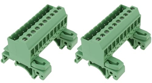 Be In Your Mind 2 x 10-poliger DIN-Schienenverbinder 2,5/10-G-5,08 5,08 mm Pitch Schraubklemmleiste für industrielle elektrische Systeme für 35 mm DIN-Schienen