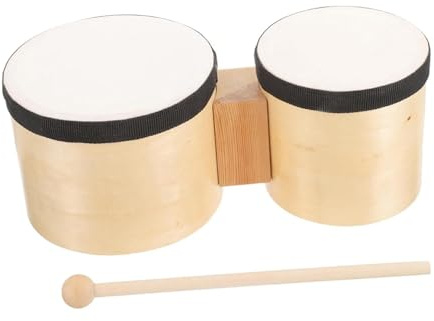 Mini Bongo Schlagzeug Hand Percussion Holz Bongos kompakt 15,2 cm und 12,7 cm für Anfänger, Kinder, Erwachsene, Tanzkurse
