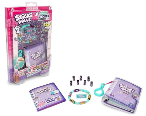 SkyCastle - Sticki Rolls Series 2: Armband med bok för klistermärken | Armband med etiketter för flickor från 5 år