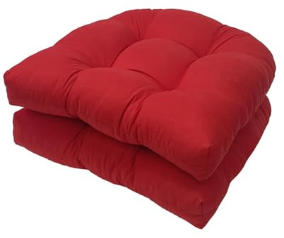 Cojín en forma de U – 2 cojines de asiento de sofá para uso en interiores y exteriores, cojín de mimbre para silla de muebles de patio