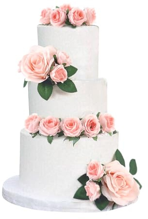 Blumomon 12 Pcs Flower Cake Topper Happy Birthday Artificial Rose Cake Decorations Bridal Engagement Baby Shower Birthday Party Cupcake Decorations Picks Anniversary Party Decorations Supplies
