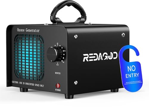 Purificador de Aire 48000 mg/h, Redagod Profesional Air Purifier, Generador de Ozono con Temporizador, Atrapa Humo Filtro HEPA, Ionizador de Aire, Máquina Ozono Portátil para el Hogar, Garaje, Oficina