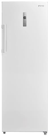 EVVO Congelador Vertical ICE 238 - Arcón Congelador Convertible a Frigorífico, 172cm de Altura, Capacidad de 238 Litros, Alarma Puerta Abierta, Puerta Reversible, Display Frontal, Acabado Blanco