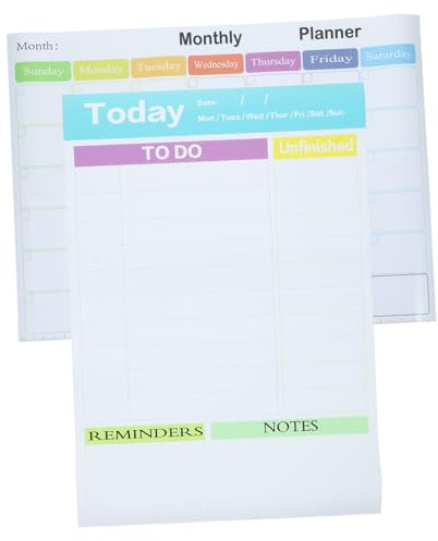 DIKACA 2 Pezzi Lavagna Cancellabile da Tavolo per Pianificazione Giornaliera Memo Board Verticale e Orizzontale per Frigorifero per Liste e Appunti Quotidiani
