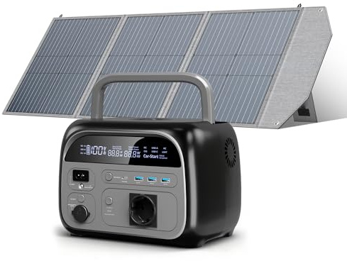 CTOLITY AP400 Centrale Elettrica Portatile 500W, 345Wh Generatore Solare LiFePO4 con Pannello Solare 100W,Ricarica Rapida con Spina UE da 2,5 H 220 V per Campeggio, Viaggi, Interruzioni di Corrente