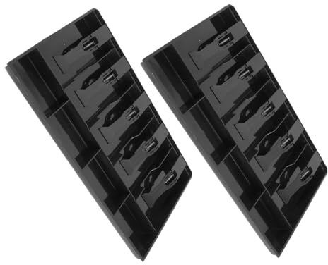 TEHAUX Organisateur avec 5 Compartiments Billets 2pcs en Abs Noir et 4 Compartiments Pièces, Compact et Tri pour Caisse Enregistreuse pour Stations Caissiers