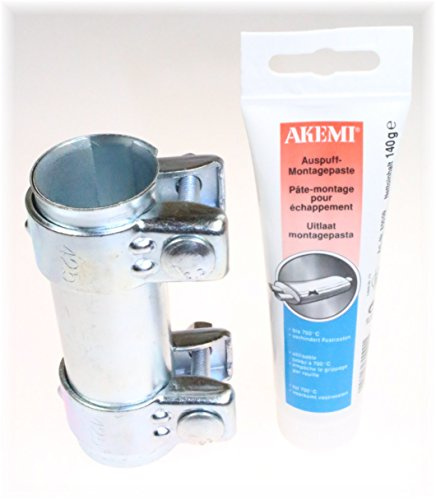 BayWorld Auspuff Universal Rohrverbinder 38x125mm mit Montagepaste 140g AKEMI