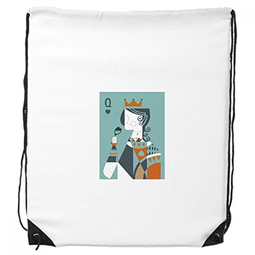 DIYthinker Spelkort illustration Q-mönster-ryggsäck shopping- och sportväskor present