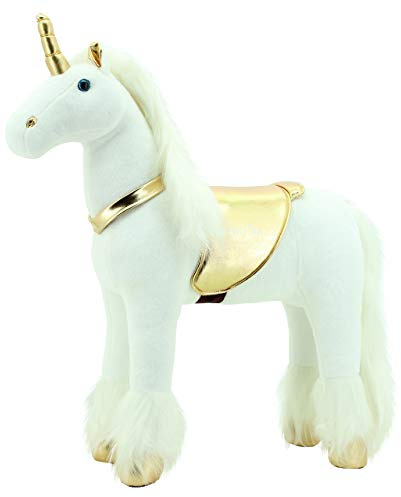 Sweety Toys 11292 Stehpferd Einhorn 80 cm mit Stahlunterbau