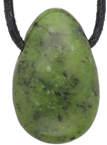 Nephrit Jade Tropfen Anhänger Kette Edelstein Heilstein Damen Herren