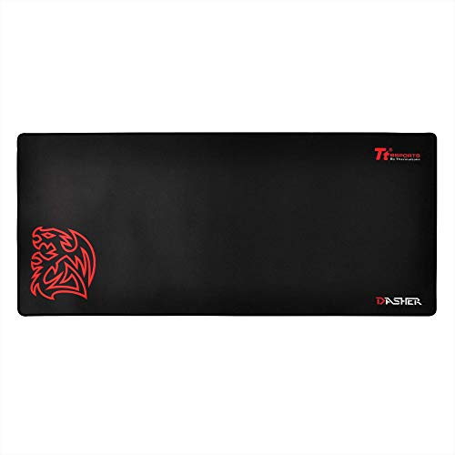 Thermaltake TT Esports Dasher 400 mm x 900 mm halbgrobe strukturierte Oberfläche rutschfeste Geschwindigkeit Typ erweiterte Größe Gaming Mauspad MP-DSH-BLKSXS-04, Größe L