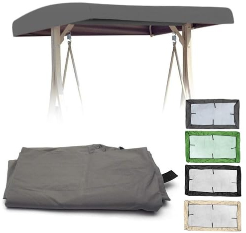 Ersatzdach Für Hollywoodschaukel 191x120cm 213x122cm Hollywoodschaukel Dach Für Veranda, Ersatz-Bezug Sonnendach Für Gartenschaukel(Gray,75x47x9in(191x120x23cm))
